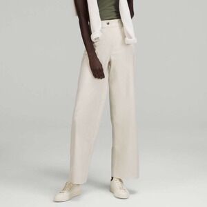 Lululemon‎ City Sleek 5 Pocket Wide Leg Pant W5ENJS Ivory Beige Size 32
